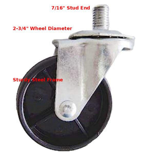 BBQ Grill Compatible With Kenmore Non-Locking Swivel Caster Wheel 2-3/4" with 7/16" Stud DIYG350-0024-W1